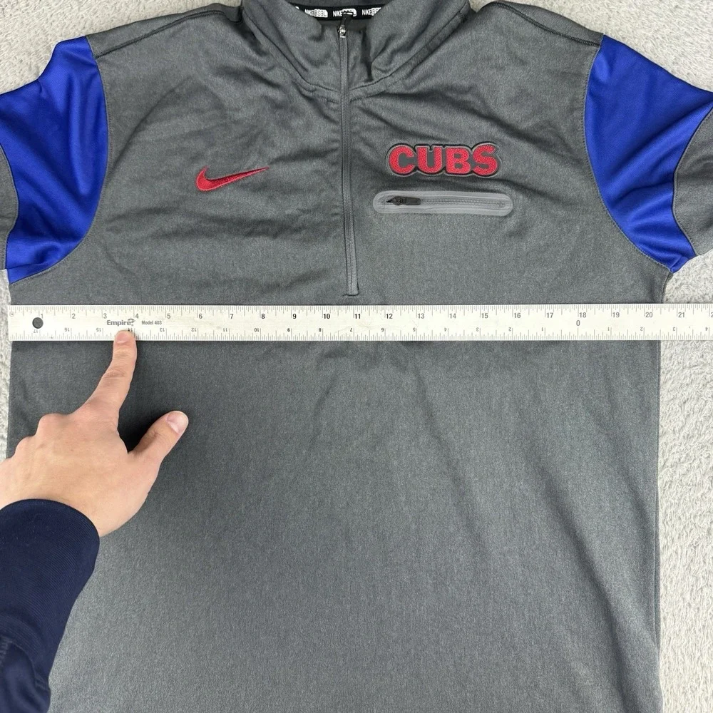 Nike Baseball elite Chicago Cubs‎ quarter zip men's Pullover Size Medium Gray